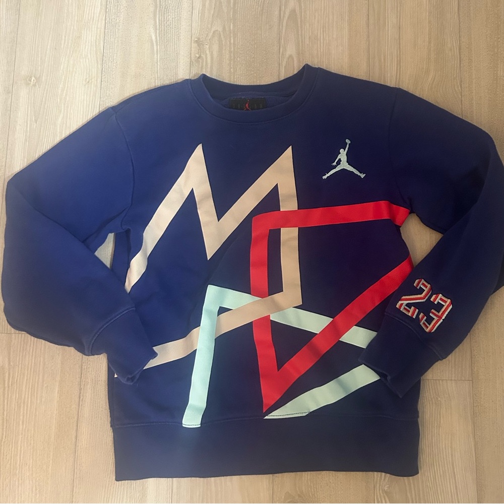 Jordan hoodie sweatshirt size medium dark blue blue red white black boys girls